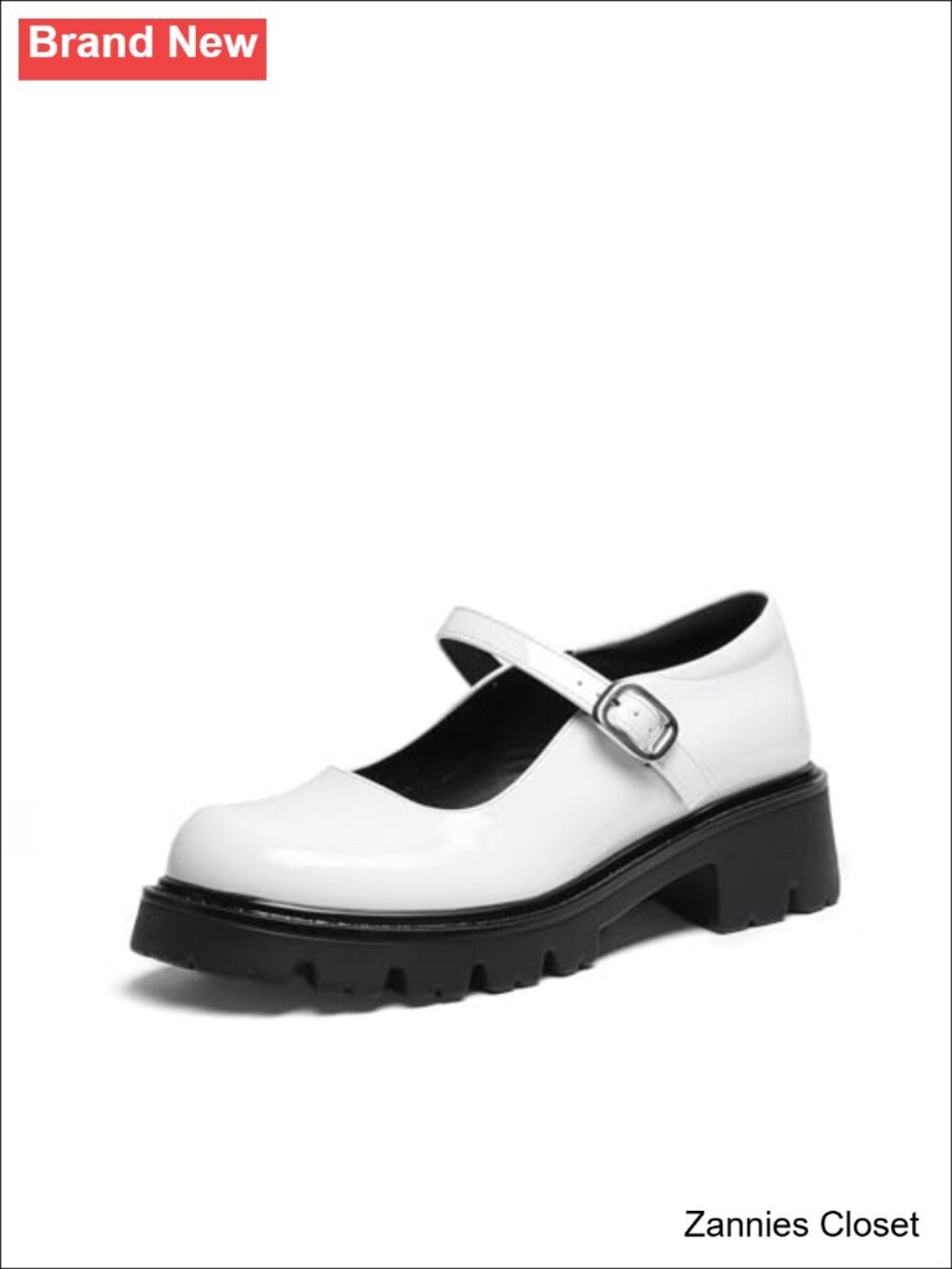 ✨ Mary Jane Platform Pumps Faux Leather Block Heel Closed Toe Buckle Women's